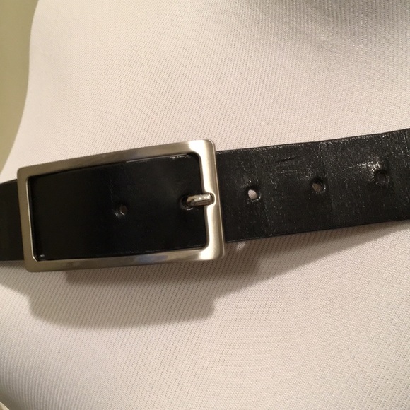Leather & Vinyl Belt with Silver Buckle - Picture 2 of 5